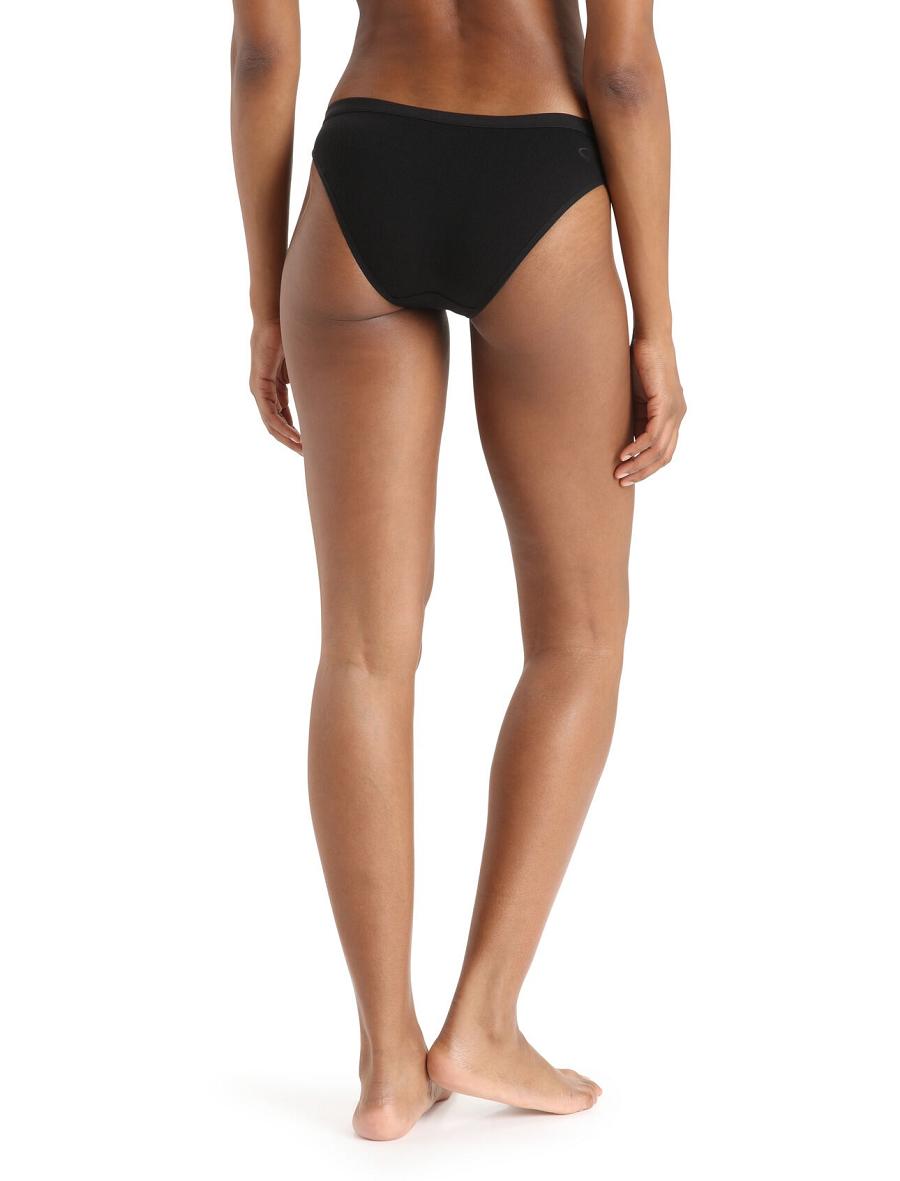 Women's Icebreaker Merino Siren Bikini Briefs One Piece & Sets Black | CA 1206YXFU